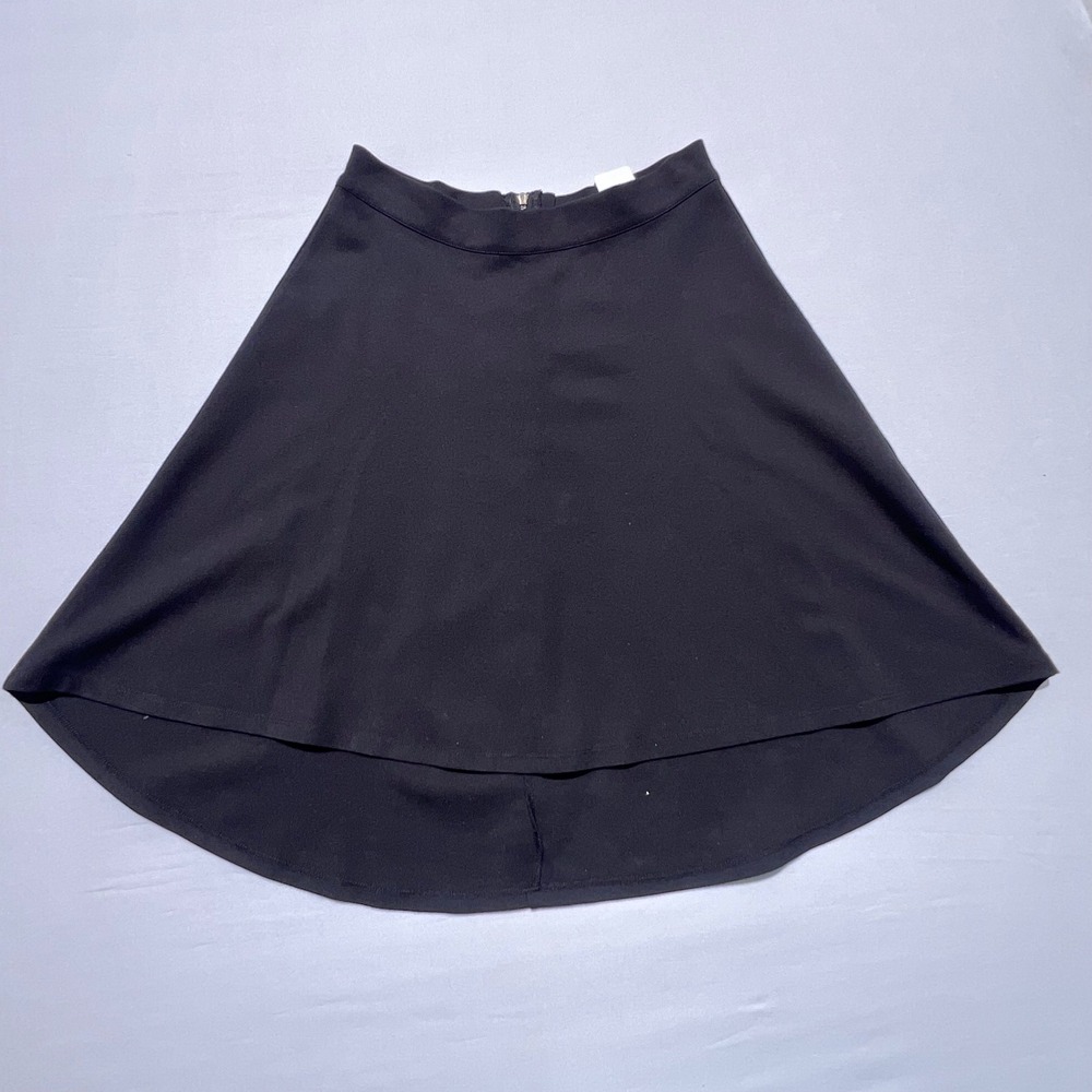 Devlin Black High-Low Skater Skirt Flared Back Zipper Size Medium
